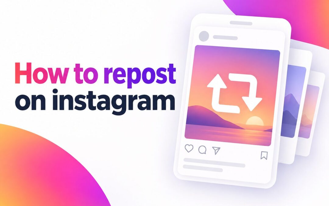 Smartphone displaying an Instagram post with the repost icon highlighted